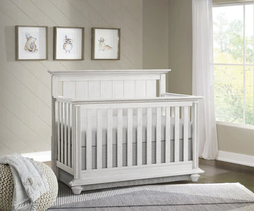 Baby 4-in-1 Convertible Crib, Graphite Gray, Wooden Crib or in a Weathered White finish